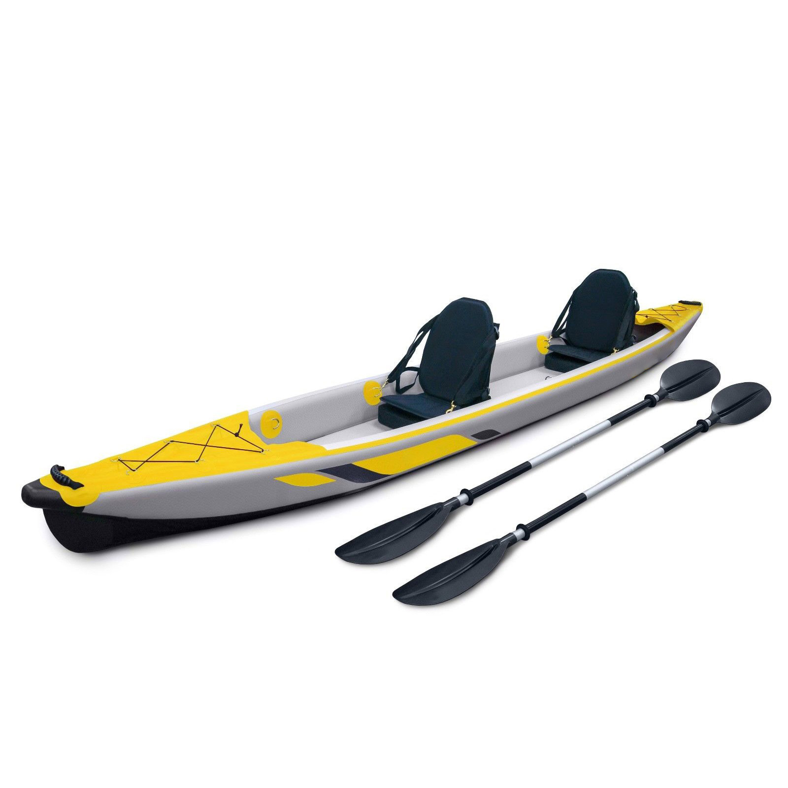 Folding pvc inflatable canoe fishing 2 person drop stitch kayak boat