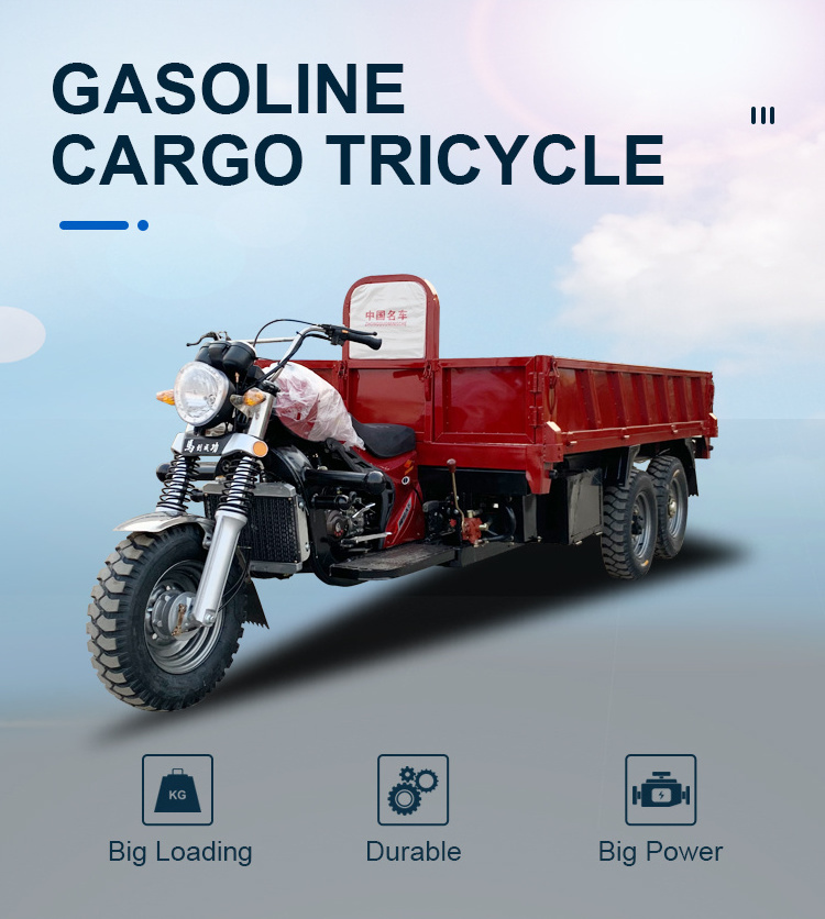 350cc Three Wheel Motorcycle Cheap Motorized Gas Powered Three Wheel Cargo Tricycle For Sale