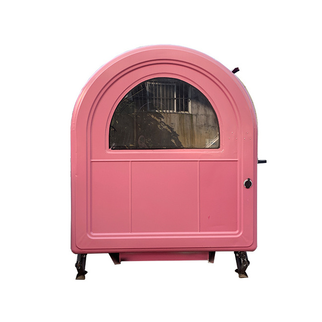 Pink Color Ice Cream Cart Food Trucks Mobile Van Trailer Street Vending Cart For Sales Concession Trailer Towable Van