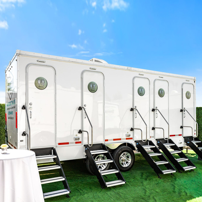 Mobile Luxury Portable Toilets Product With Wheel Camping Outdoor Toilet Trailers For Sale