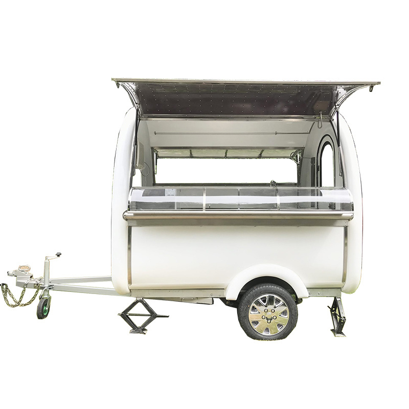 Mobile Food Carts Food Tray Lemonade Food Cart Galvanized Steel Airline Customized 165/R13 Wheels