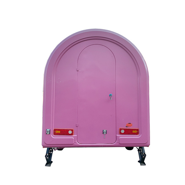 Pink Color Ice Cream Cart Food Trucks Mobile Van Trailer Street Vending Cart For Sales Concession Trailer Towable Van