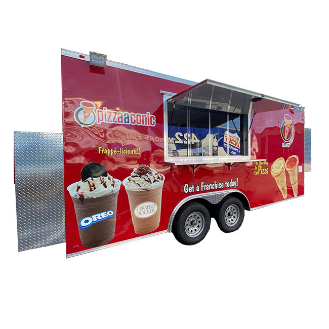 Halal Grill Propane Sushi Truck Bakery Pizza Fast Kiosk Coffee Mobile Shop Food Trailer For Sale