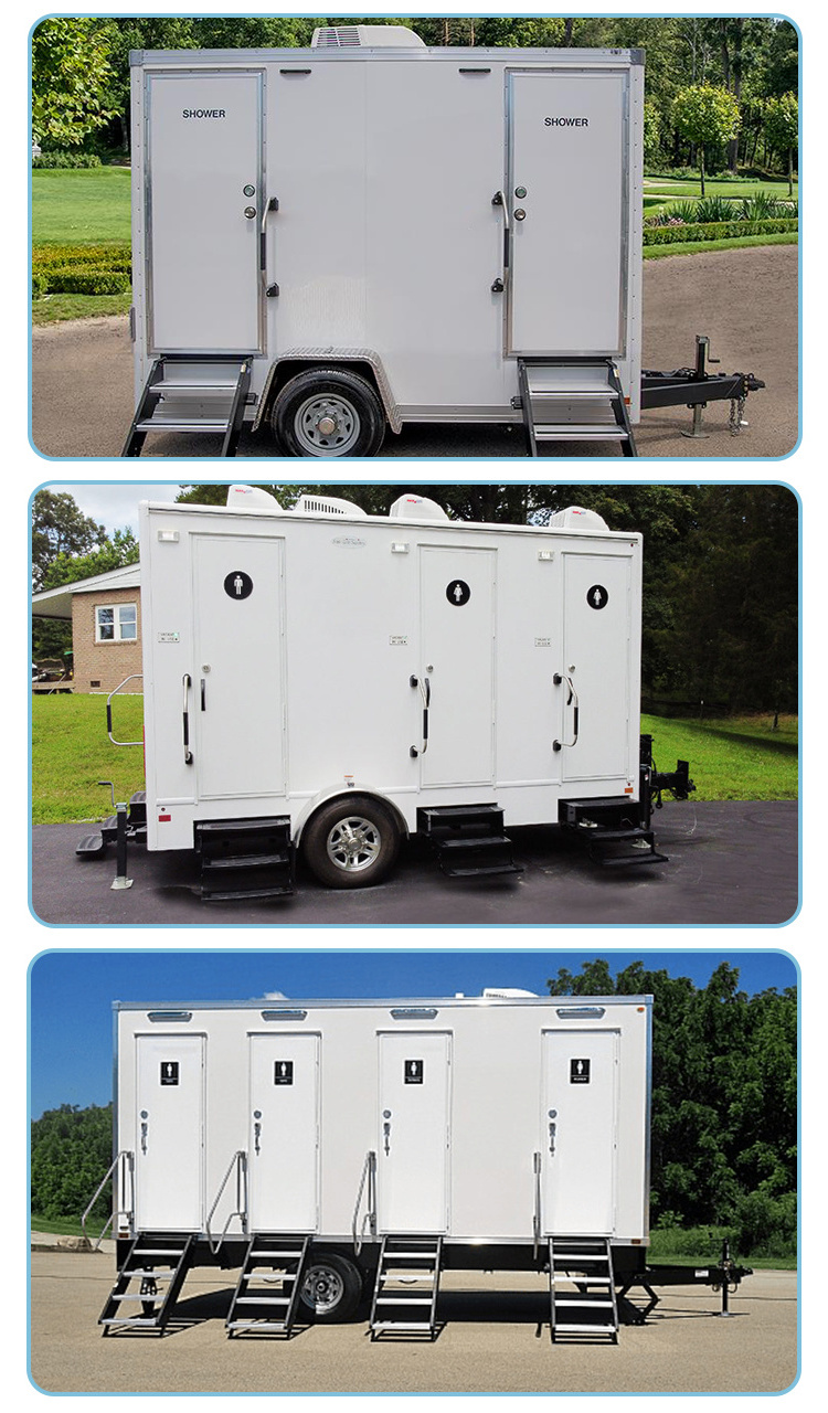 China Manufacturer Luxury MobileTrailer Portable Restroom Trailers Portable Toilets Trailer For Sale