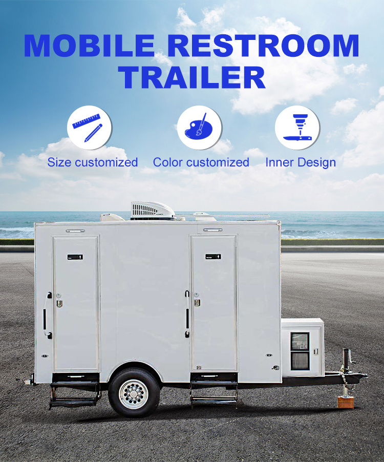 China Manufacturer Luxury MobileTrailer Portable Restroom Trailers Portable Toilets Trailer For Sale