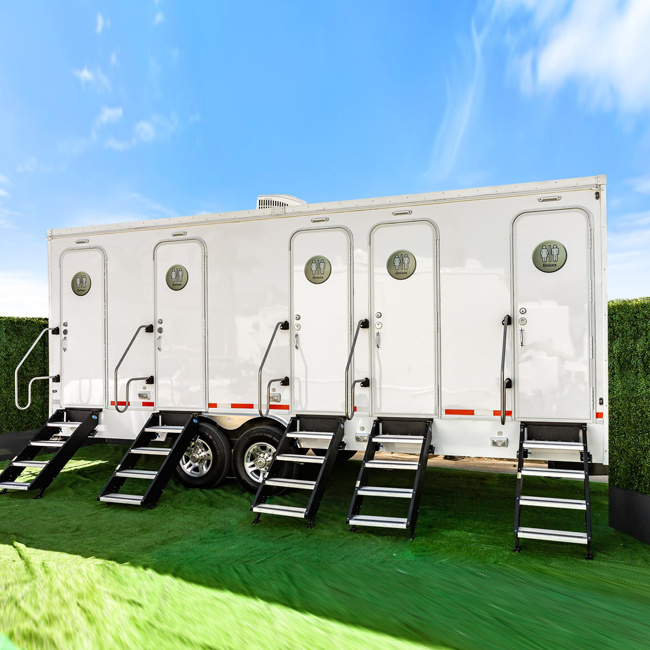 Mobile Luxury Portable Toilets Product With Wheel Camping Outdoor Toilet Trailers For Sale