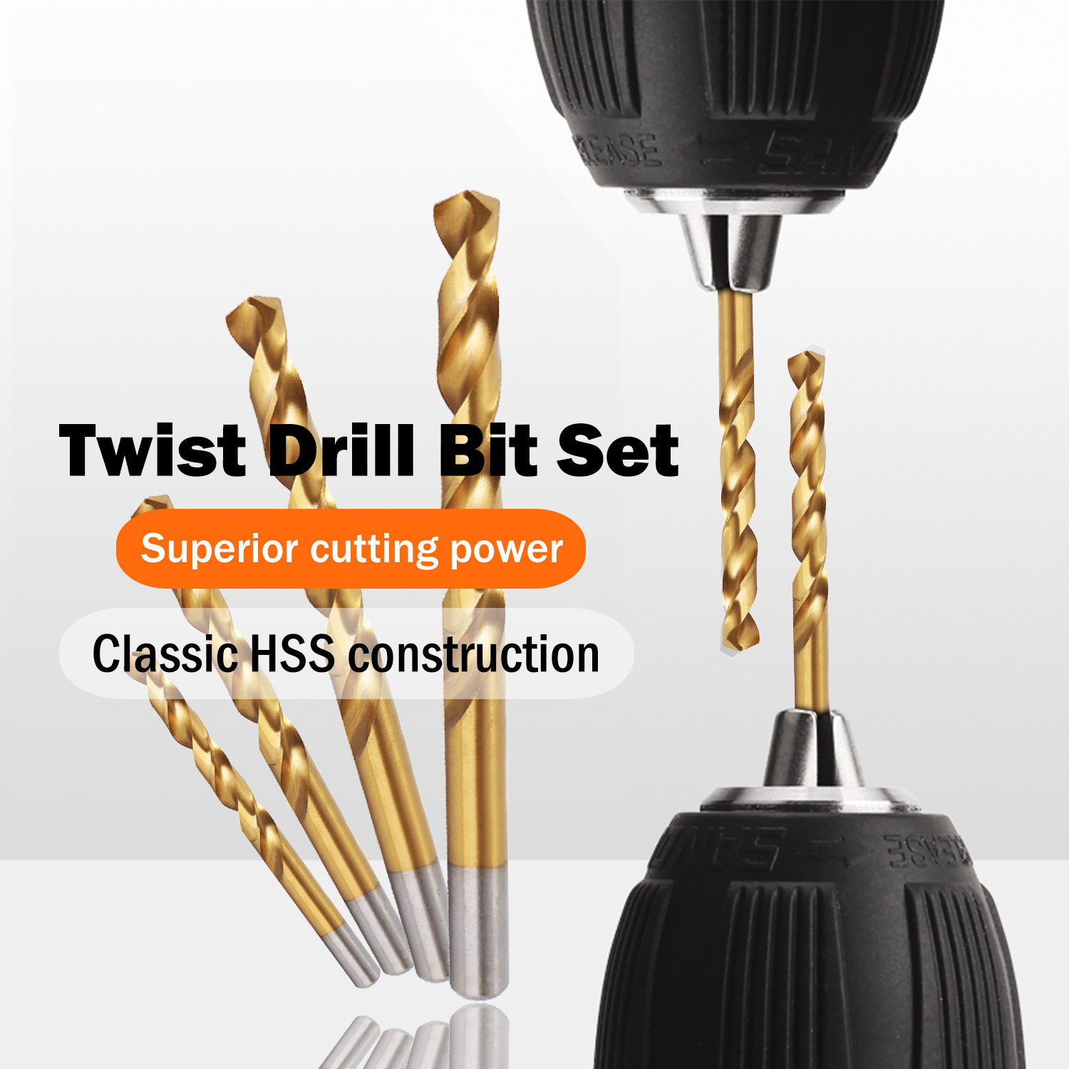 19PC HSS straight shank twist drill angle iron stainless steel special cobalt-containing twist drill bit set