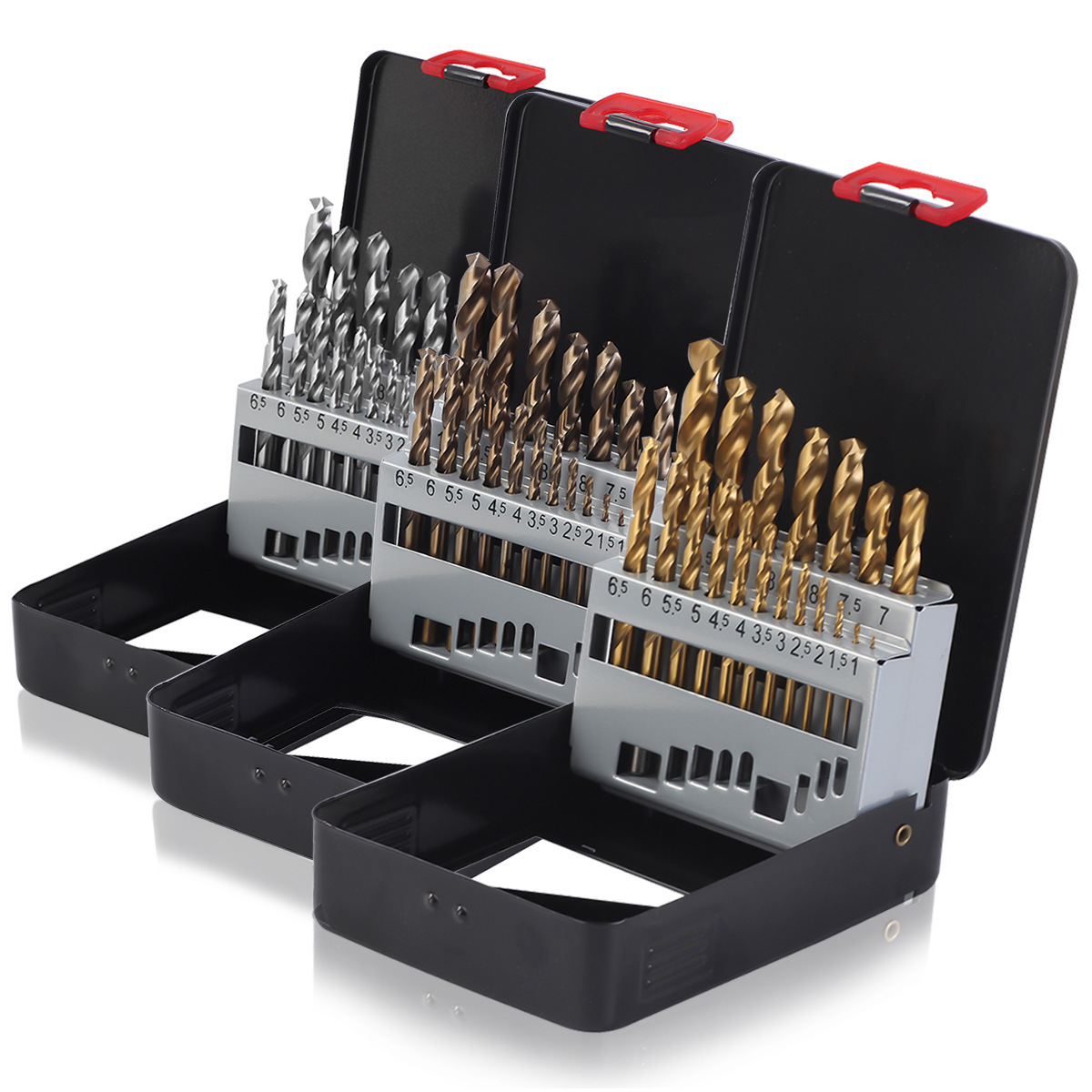 19PC HSS straight shank twist drill angle iron stainless steel special cobalt-containing twist drill bit set