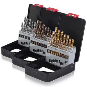 19PC HSS straight shank twist drill angle iron stainless steel special cobalt-containing twist drill bit set