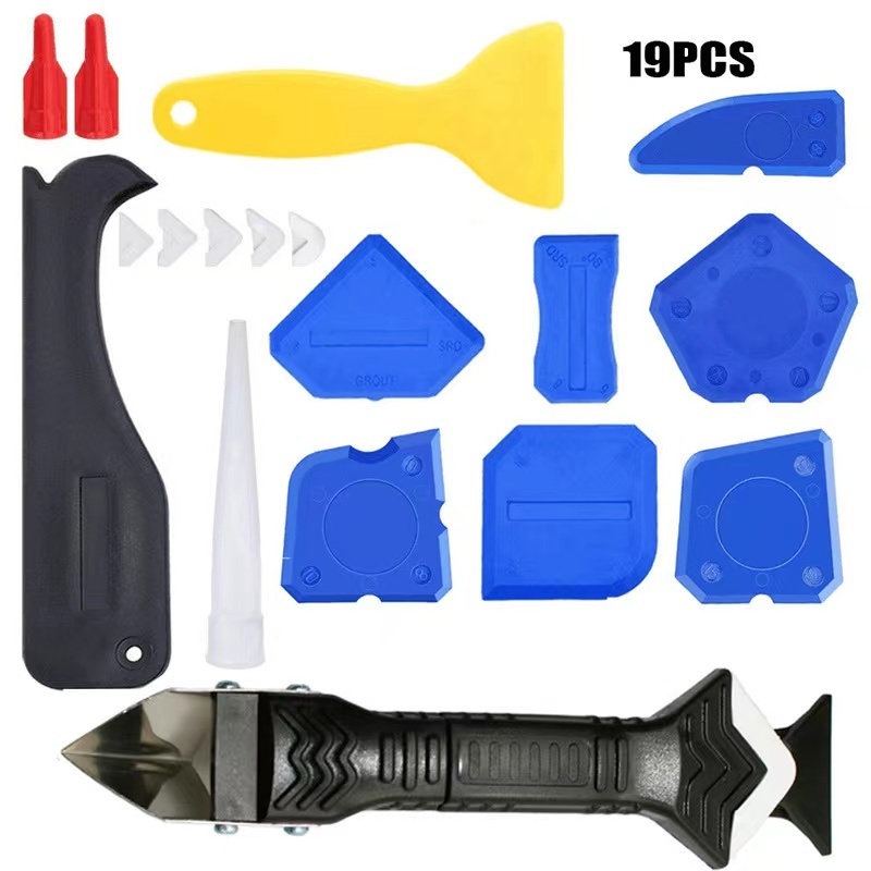 19 Pcs Caulking Finisher Tool Kit,Beautiful seam shovel glue tools