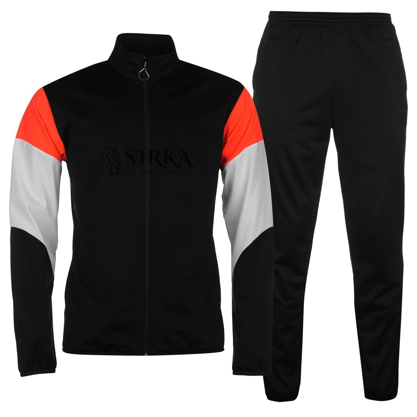 Tracksuits Men's Fleece Jacket and Joggers Pants Sweat Track Suit White Stripe on Sleeve and Leg Custom Sweat suit