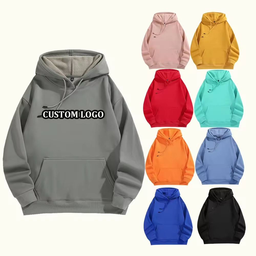 Black Hoodies USA Size Custom Logo 380 Gsm Oversized Blank Hoodie Plain Hoodies