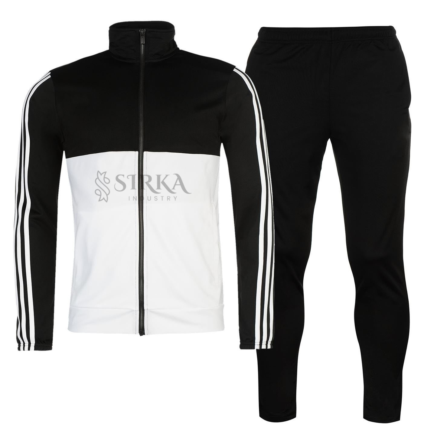 Tracksuits Men's Fleece Jacket and Joggers Pants Sweat Track Suit White Stripe on Sleeve and Leg Custom Sweat suit