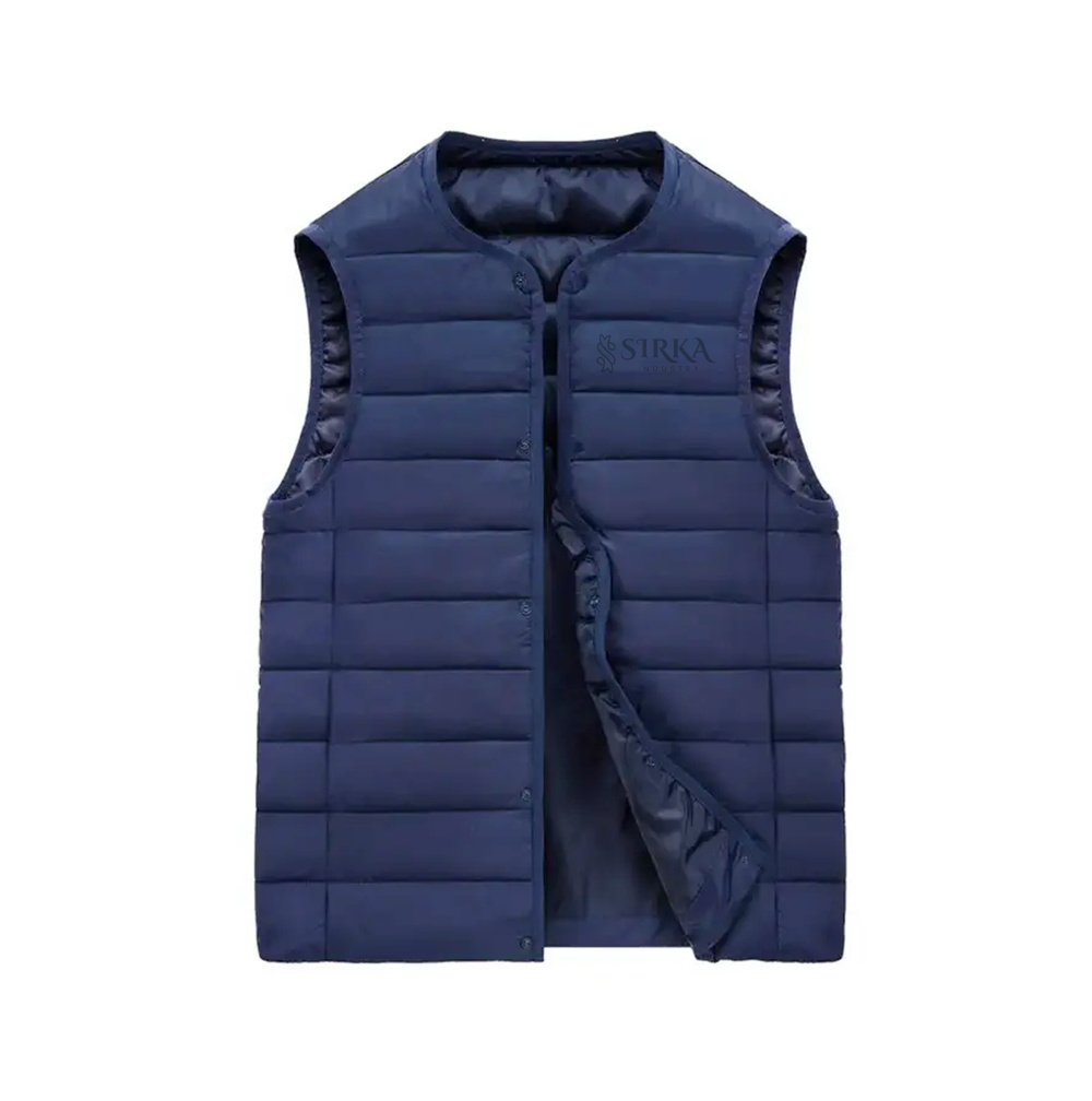 Men's Jacket's Wholesale OEM/ODM Lightweight Casual Down Jacket Winter Warm Vest Sleeveless Jacket Man Without Hood Puffer Vest