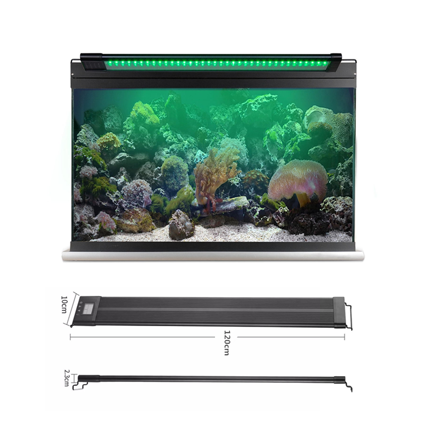 LED  IP68 120cm 60W Fish Tank Light Aquarium Light With Sunrise And Sunset Timer Control Plants Grow  Colorful Lamp