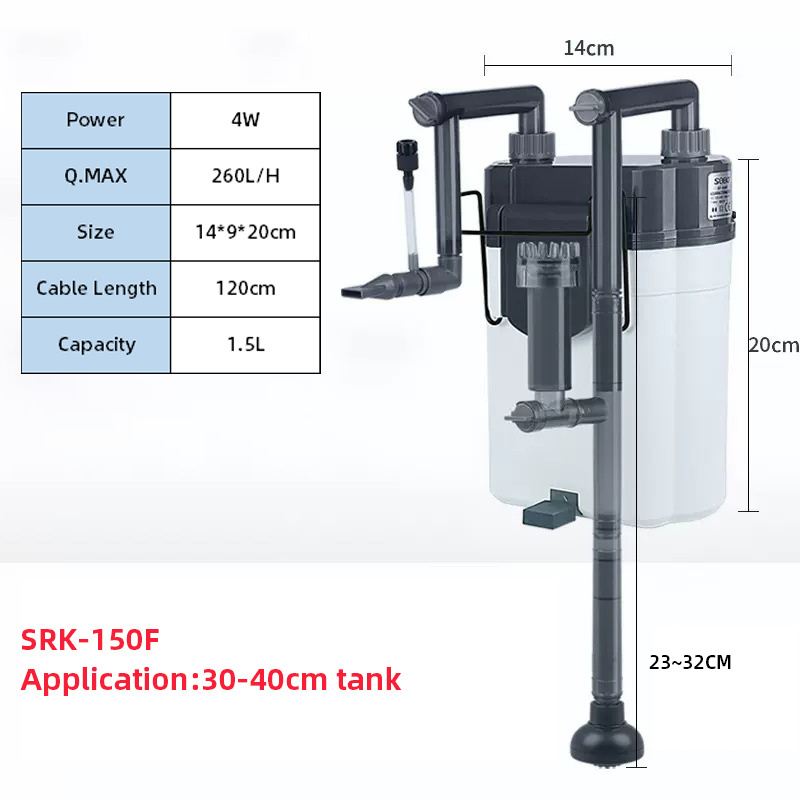 Aquarium Filter System Waterfall rainforest Mute Aquarium External Container Filter 3W/5W/7W with Pumps for Fish Tank