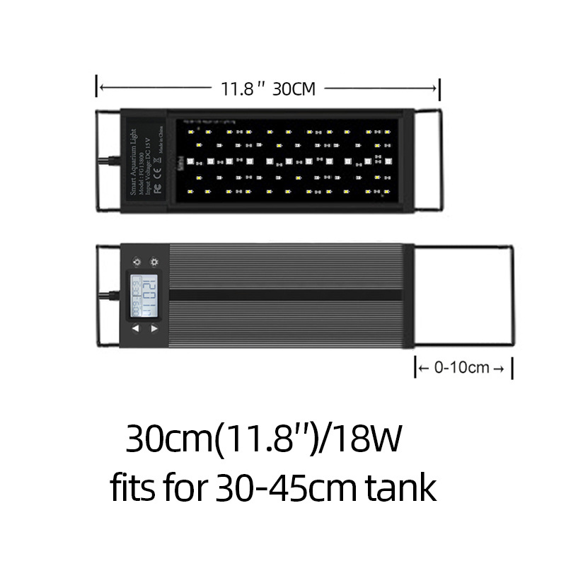 30cm 12inch  Aquarium LED WRGB Marine Light Intelligent Touch Control  Fish Tank aquaculture decoration Light With Bracket