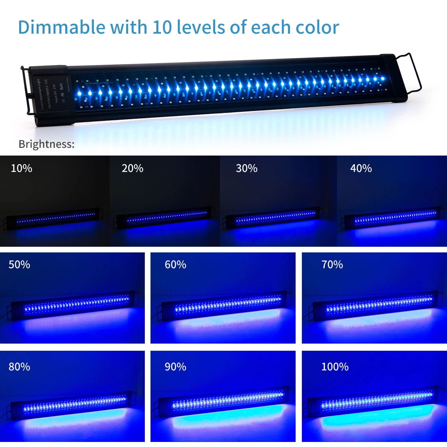 LED  IP68 120cm 60W Fish Tank Light Aquarium Light With Sunrise And Sunset Timer Control Plants Grow  Colorful Lamp