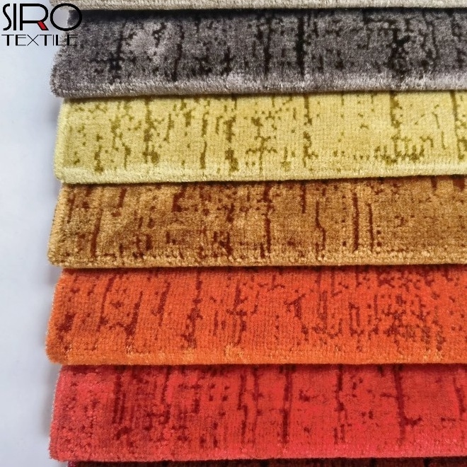 Popular cotton/viscose/polyester jacquard woven cut pile velvet polyester fabric for cushion cover