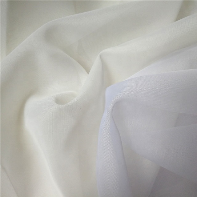 Cheap light weight polyester plain terylene fabric for sheer curtain and voile curtain