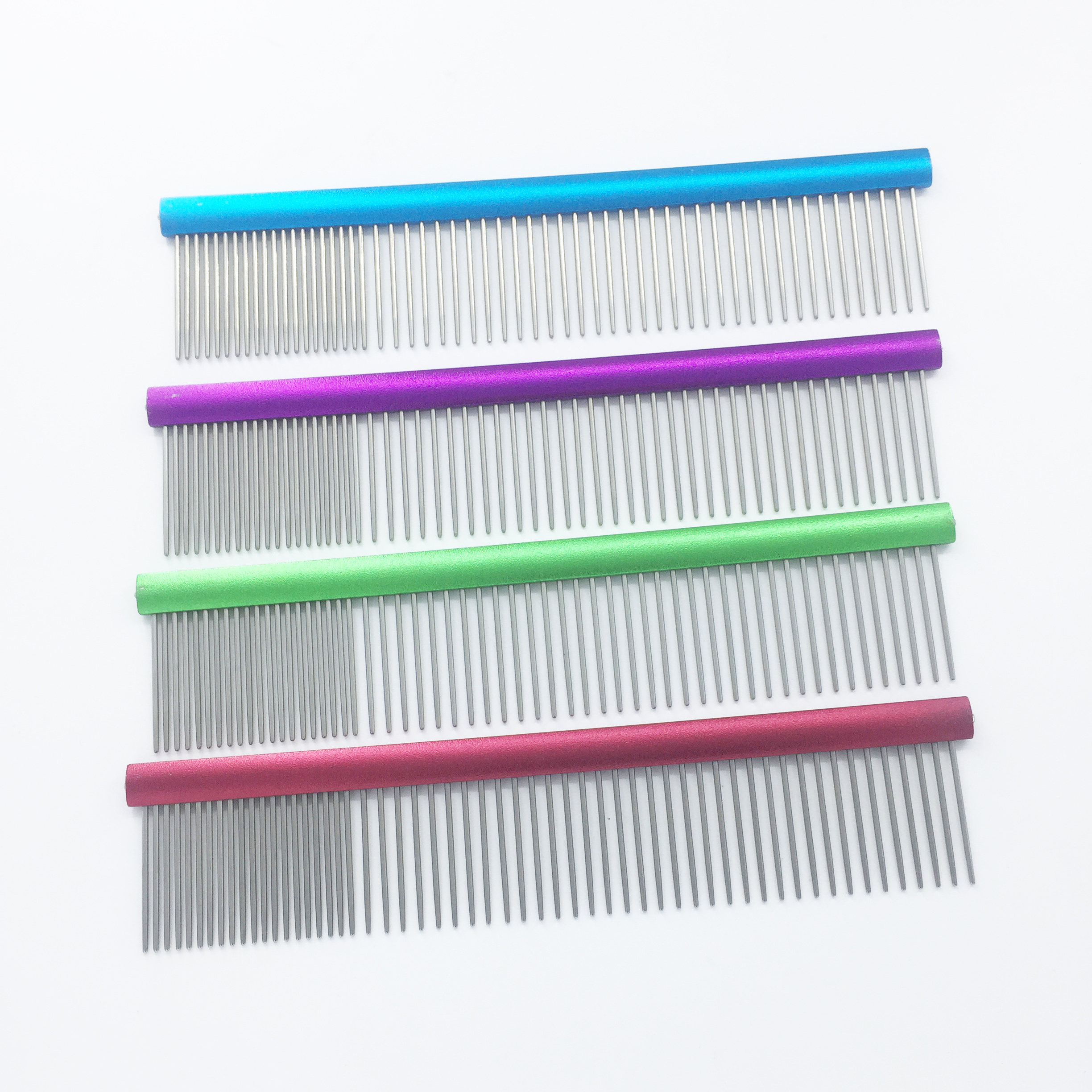 Stainless steel colorized hairdressing pet comb