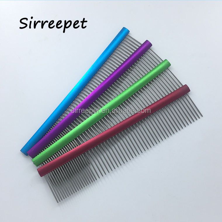 Stainless steel colorized hairdressing pet comb