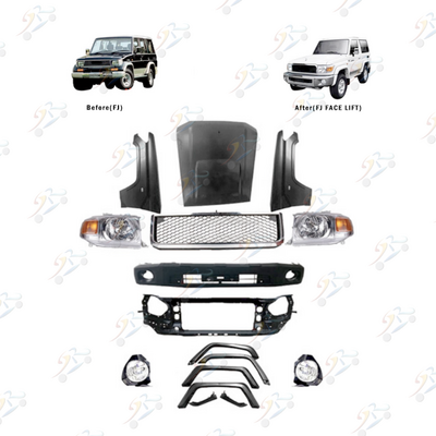 SIRU New Body Parts facelift replacement front bumper head lamp For land cruiser fj79 fj 79 BodyKit