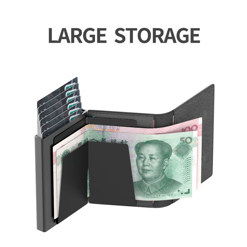 Quick Card Access Pop Up Card Wallets Coins Men Wallet Card Holder Rfid Case