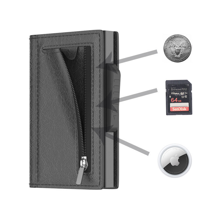 Quick Card Access Pop Up Card Wallets Coins Men Wallet Card Holder Rfid Case