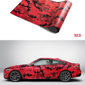 SCHANLEYBlack Arctic Grey Red Snow Camo Vinyl Wrap Roll Dazzling Camo Car Body Film Car Wrap Red Digital Bomb Camo Vinyl Sticker