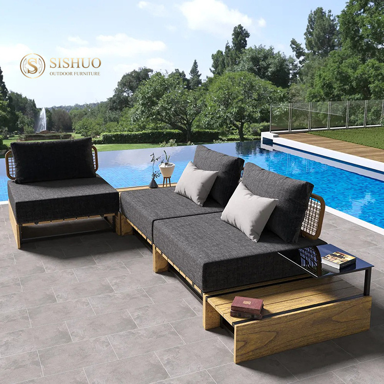 Modern Teak Wood Furniture Sets Patio Couch Outdoor Furniture Set Sectional