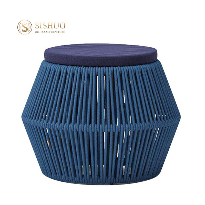 Garden Rattan Ottoman Footstool Living Room outdoor Furniture Stool Wicker Outdoor Ottoman