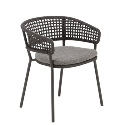 Outdoor Garden Hotel Cafe Outdoor Garden Furniture Black Wicker Rope Restaurant Chairs