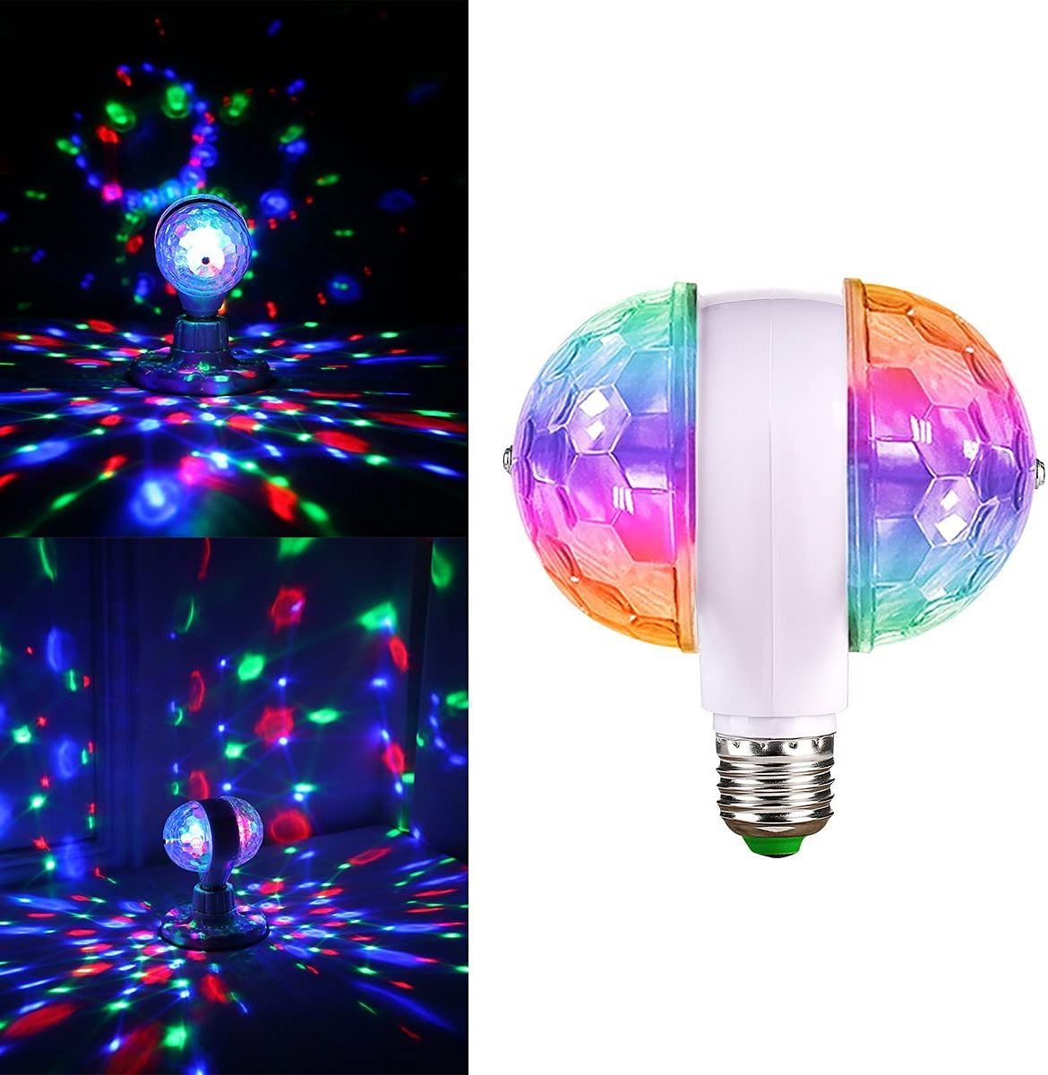 Wholesale 3w E27 Rgb Color Changing Crystal Ball Effect Dj Disco Lamp Lights Smart Led Bulb Auto Rotating Stage Light