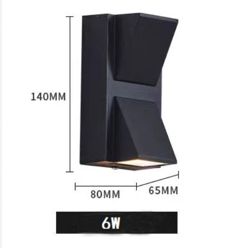 Modern Waterproof Lighting 6W LED Garden Street Porch Exterior Fixture Wall Light Sconce Up And Down Ip65 Outdoor Wall Lamps