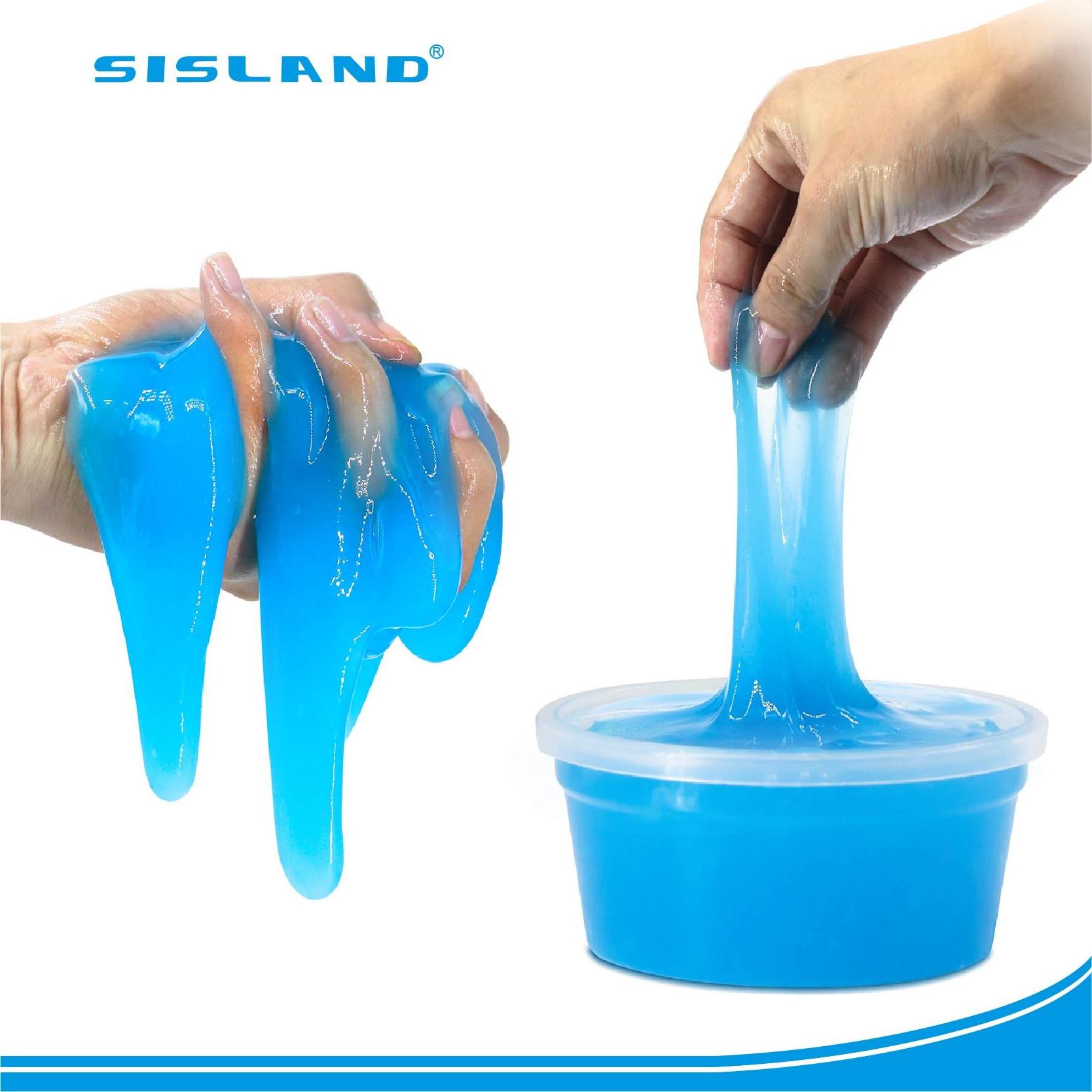 SISLAND Blue New Hot Sale Soft Slime Clear Colorful Crystal Slime Scented Stress Relief Slime