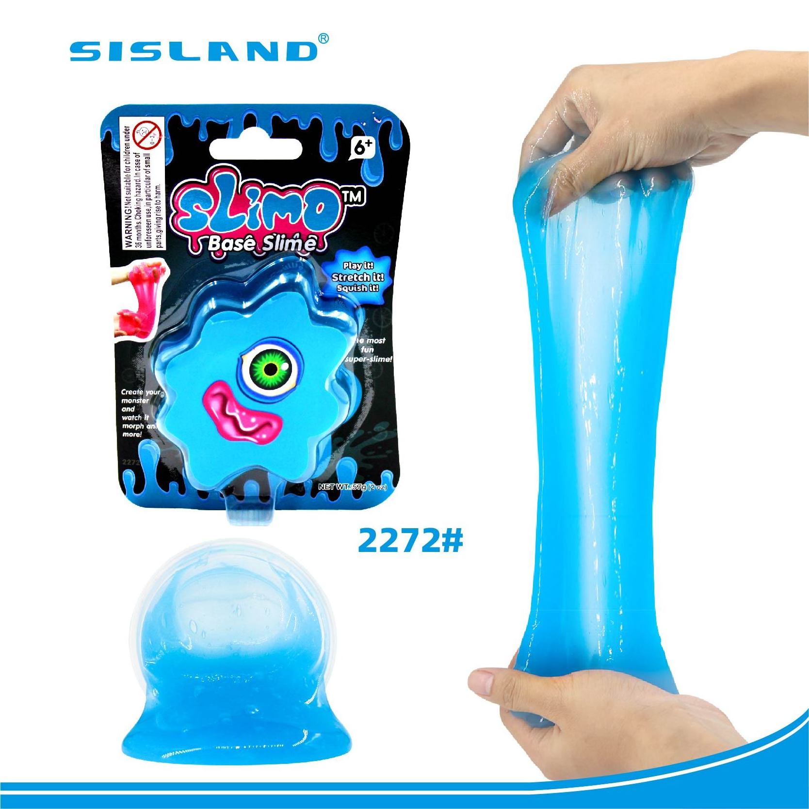 SISLAND Blue New Hot Sale Soft Slime Clear Colorful Crystal Slime Scented Stress Relief Slime