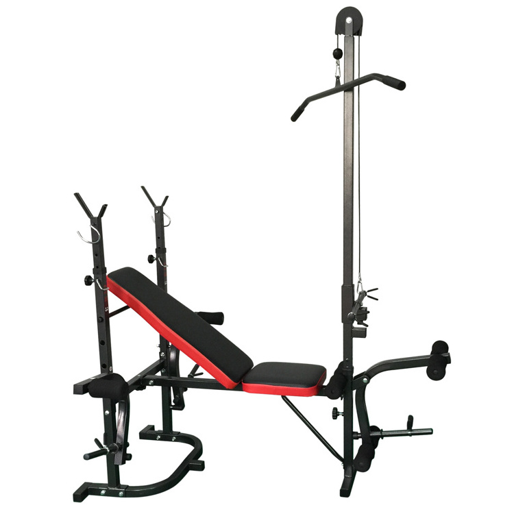 Good Quality Home Gym Equipment Multi-function  Barbell Sit Up Chest Sit Up Weight lifting Bench Press With Pull Down Machine