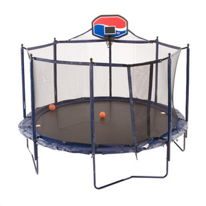 cheap 10ft folding big round trampolines with basketball hoop