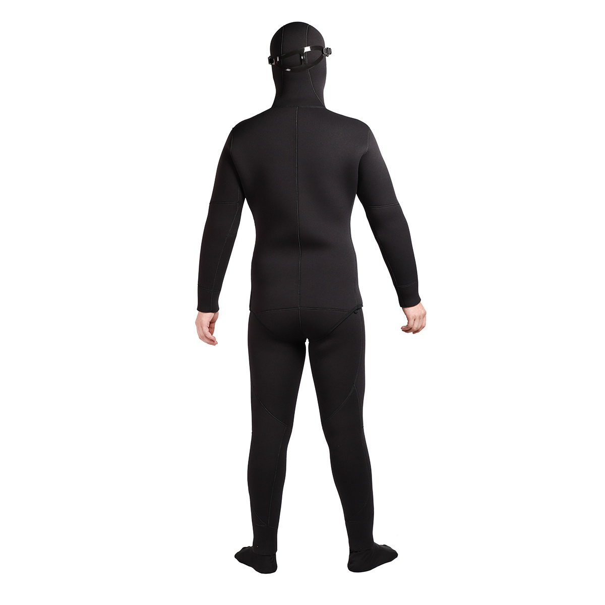 5mm open cell Spearfishing Wetsuits thick  2 Pieces Hooded Scuba Diving Suit for Men Black Waterproof Anti Style