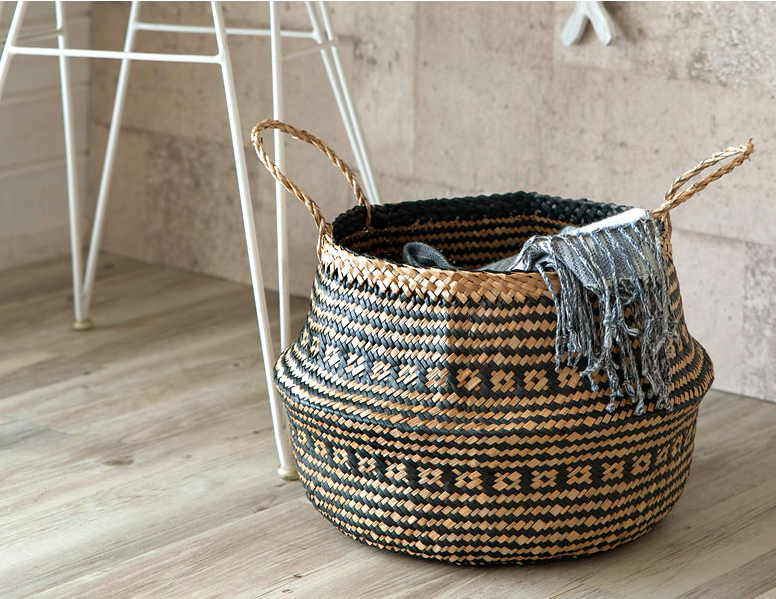 Seagrass Basket Storage With Handle for Room/ Seagrass Homewares/ Seagrass plant pot indoor seagrass planter