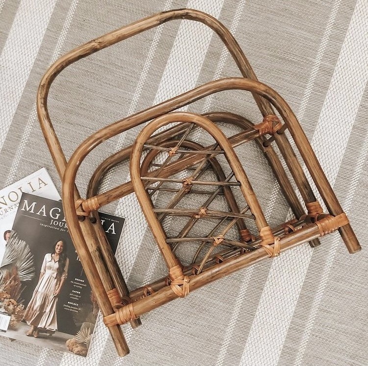 Wholesale rattan shelf magazine rack from Vietnam - Magazine Holders 2 Compartments For Decor Home  - SISU brand /RFS-067