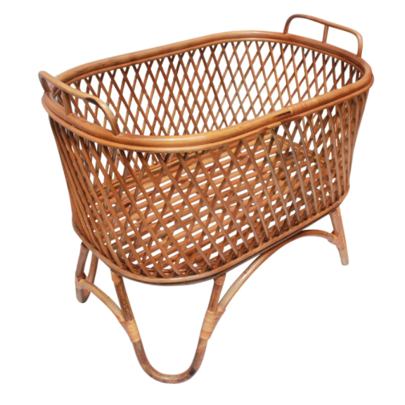 Wholesale Rattan Crib; Natural Wicker Baby Crib; Sleeping Bed Rattan bassinet for infants from Vietnam/ SISU/ RFK-508