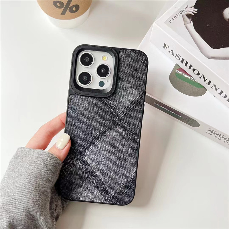 Jeans denim style design Phone Case For iPhone 12 13 14 15 16 pro max plus back cover