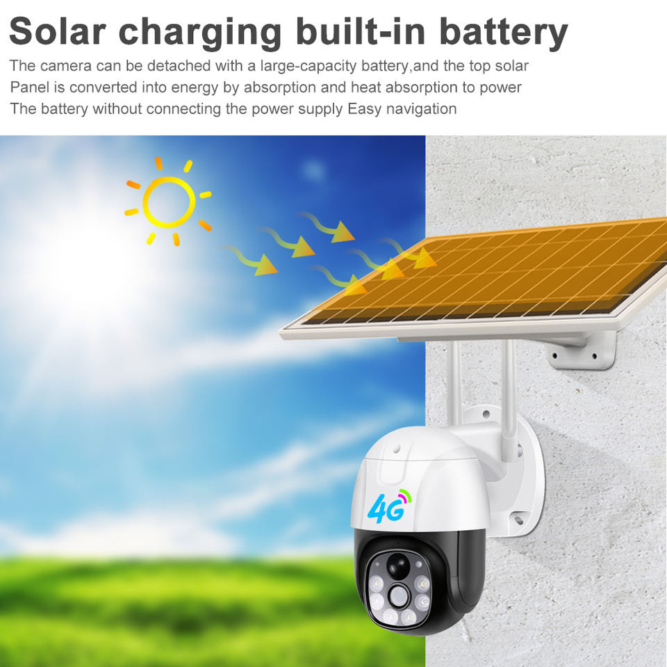 ST200 Good Quality Outdoor Waterproof Solar Low Power 4G SIM CCTV IP PTZ Camera Solar Battery Powered Camera