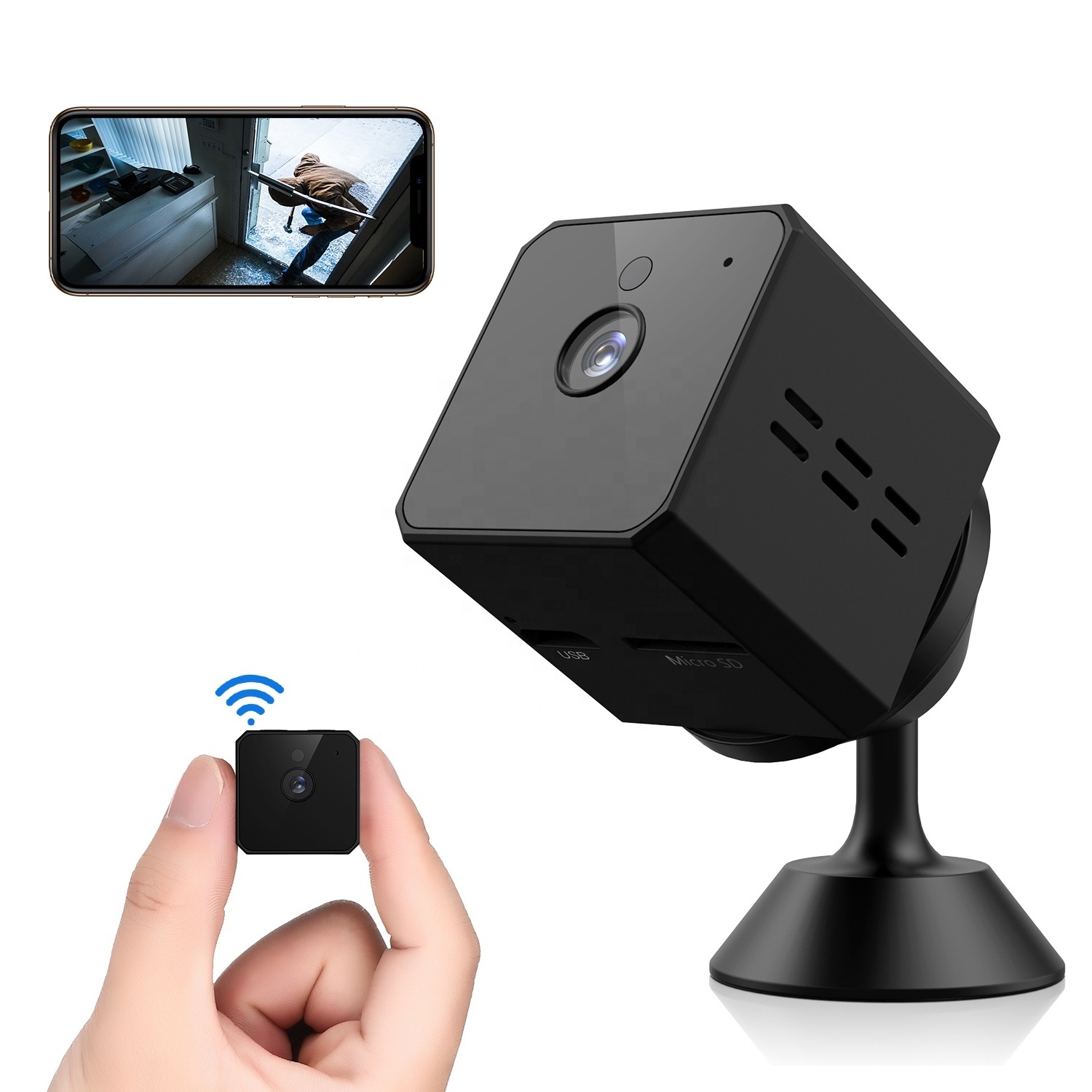 Wholesale Hot Sale 1080P Wifi Wireless Network Camera Night Vision Wide-angle Recorder Small Security Camera Mini Camara