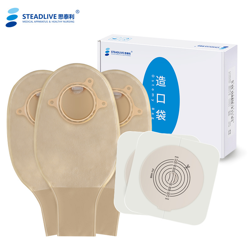 Steadlive 57mm Size Disposable Opaque Two-Piece Colostomy Bag Medical Consumables