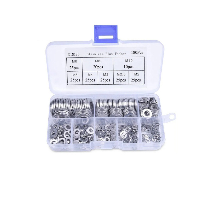 In Stock Boxed Washers DIN125 Stainless Steel Thin Shims Set Flat Washer Washers Set Flat Sealing Gasket