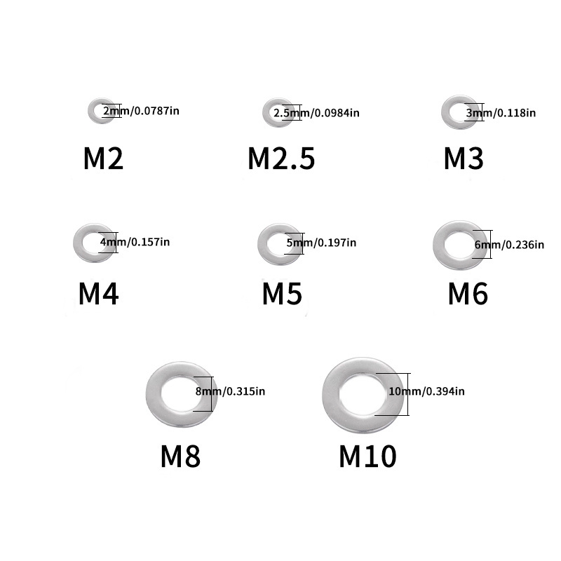 In Stock Boxed Washers DIN125 Stainless Steel Thin Shims Set Flat Washer Washers Set Flat Sealing Gasket