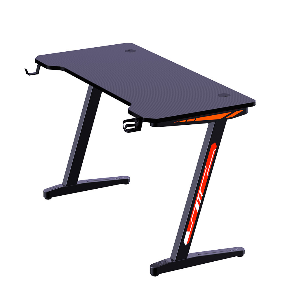 NBHY High Quality RGB Gamer Table Bureau Gaming Computer Desk LED Table Gaming with Headset and Cup Hanger